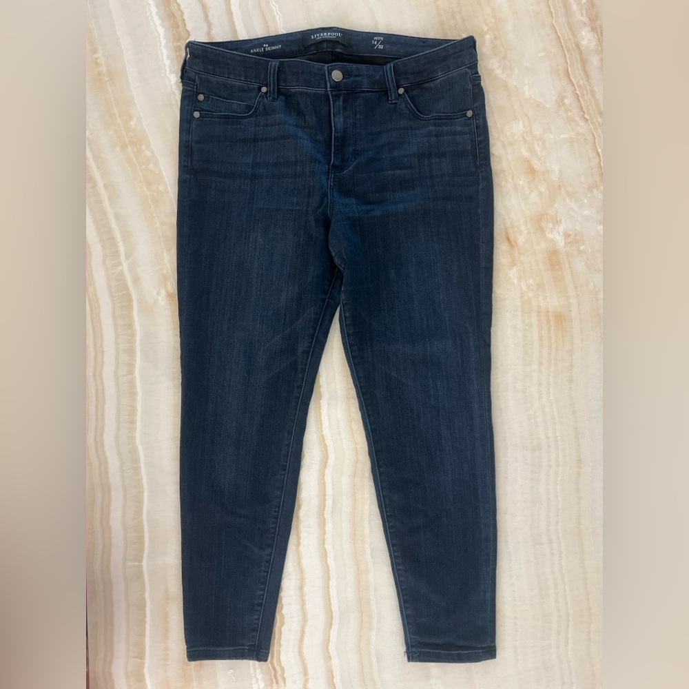 Liverpool Los Angeles “The Ankle Skinny” Petite Jeans Women’s 14/32 Dark Wash